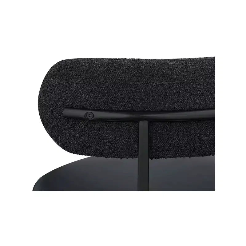 Vegan Leather and Boucle Fabric Dining Chair, Black