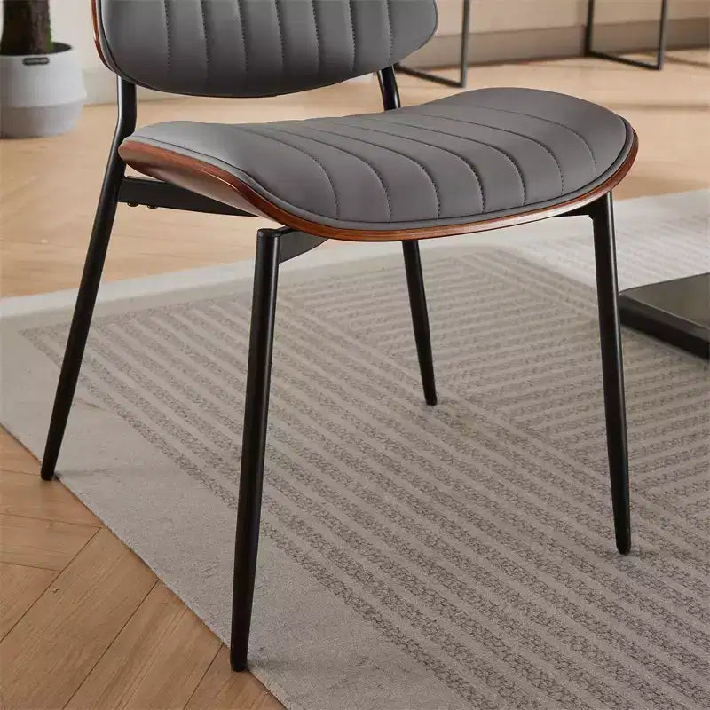 Set of 2 Mid-Century Upholstered Dining Chairs, Linen