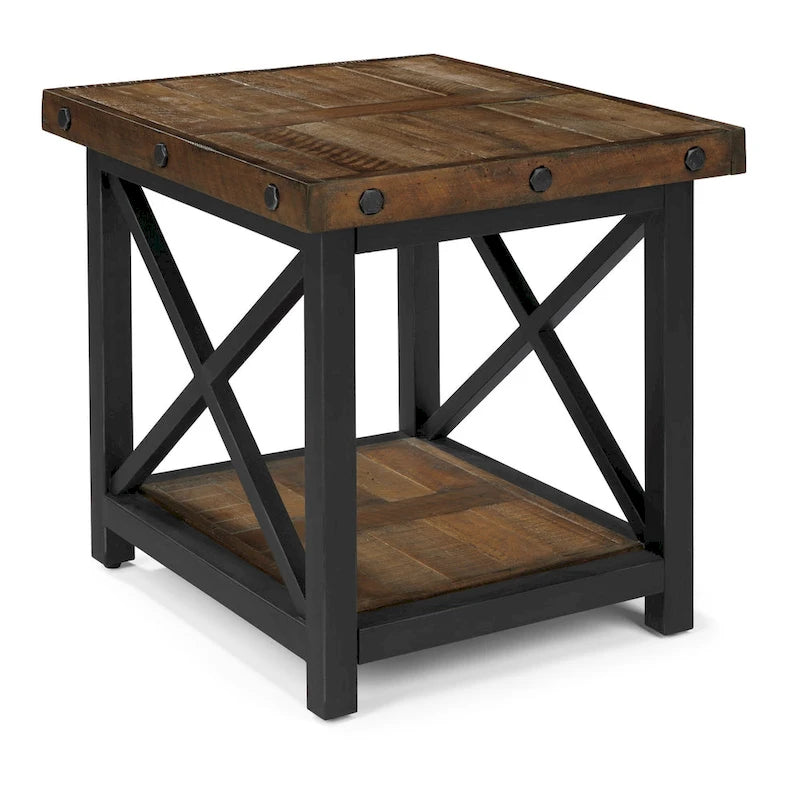 Brown Solid Acacia Wood End Table