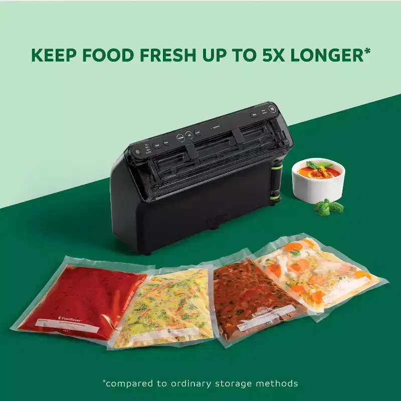 FoodSaver Elite All-in-One Liquid Plus Vacuum Sealer with Bags and Roll Black