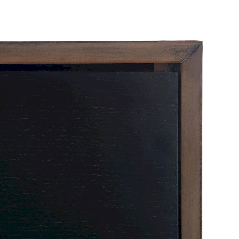 2-Drawer Nightstand with Brass Legs & Contrast Finish