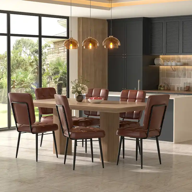 Modern Dining Chairs Set of 2/4/6/8, Upholstered Kitchen Chairs with Thick Cushion for Dining Room