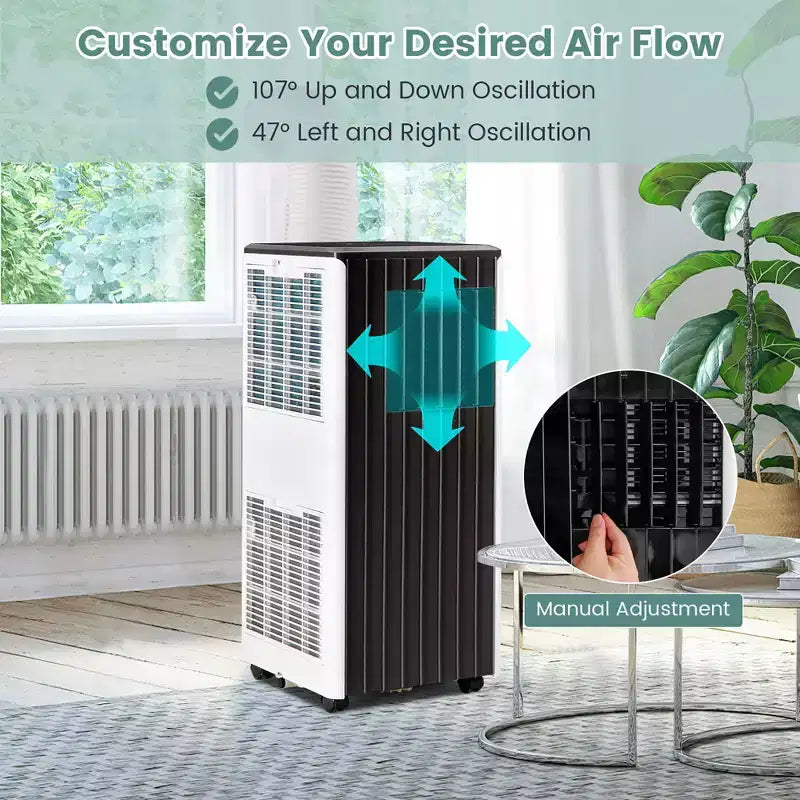 Costway 8000 BTU ASHRAE Portable Air Conditioner 3-in-1 AC Unit w/ Cool Dehum Fan Sleep Mode