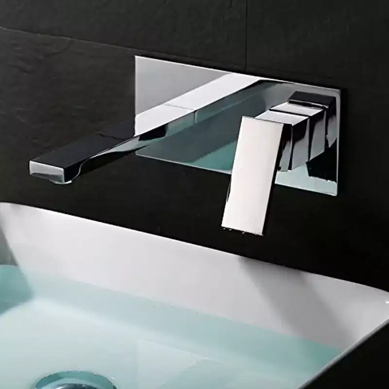 SUMERAIN Wall Mount Bathroom Faucets, Vessel Sink Faucet Chrome Brass Rough in Valve Included