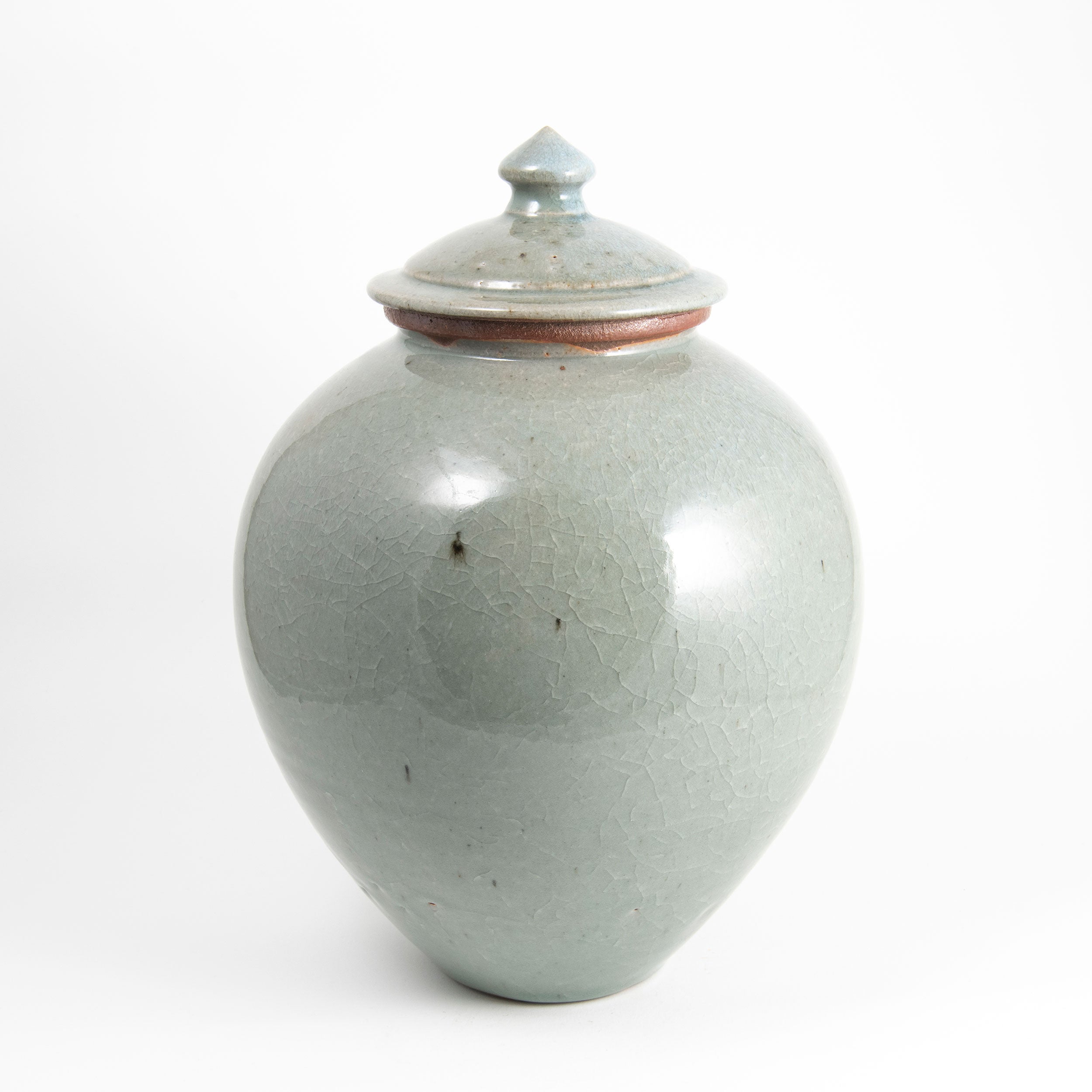 Celadon Large Round Lidded Jar