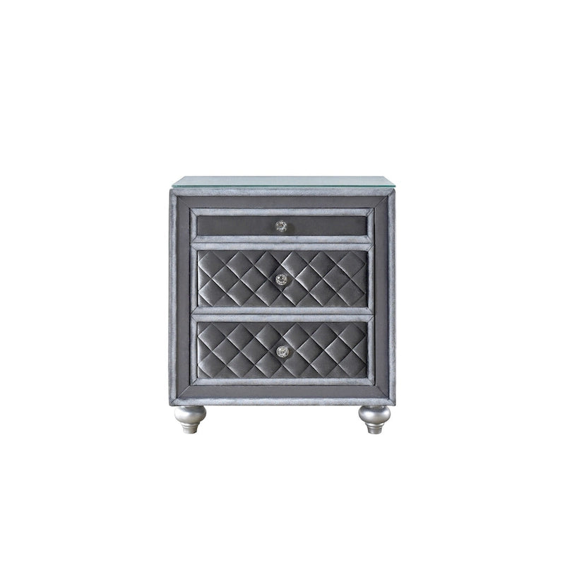 Glam 3-Drawer Nightstand Velvet