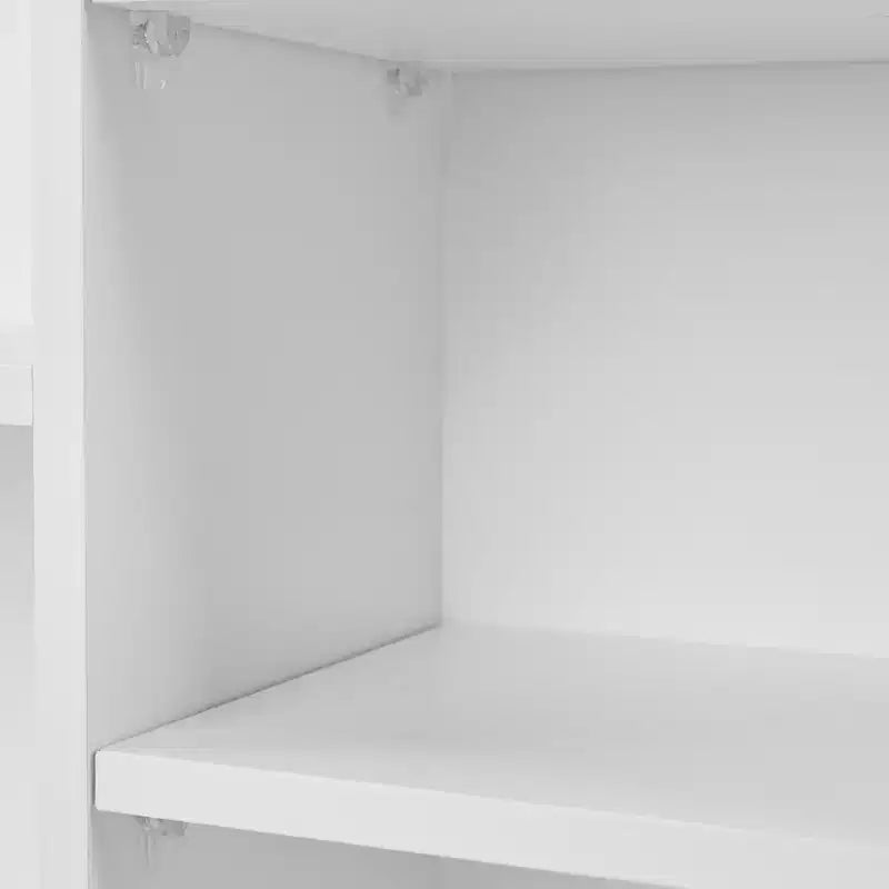 3-Tier Kitchen Cart with Lockable Wheels and Open Shelves, White