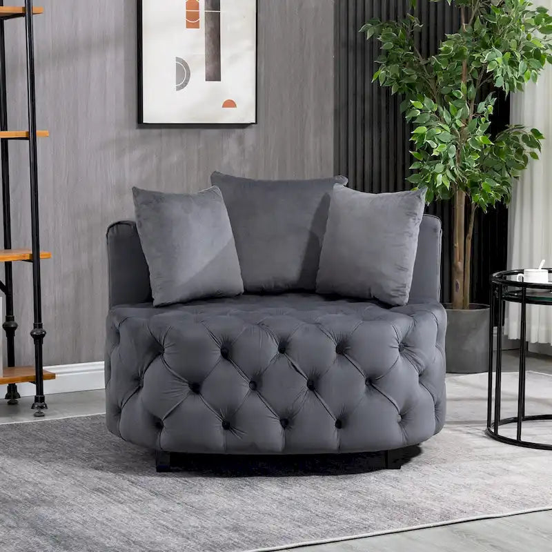 Classic Velvet Barrel Accent Chair for Modern Living Spaces