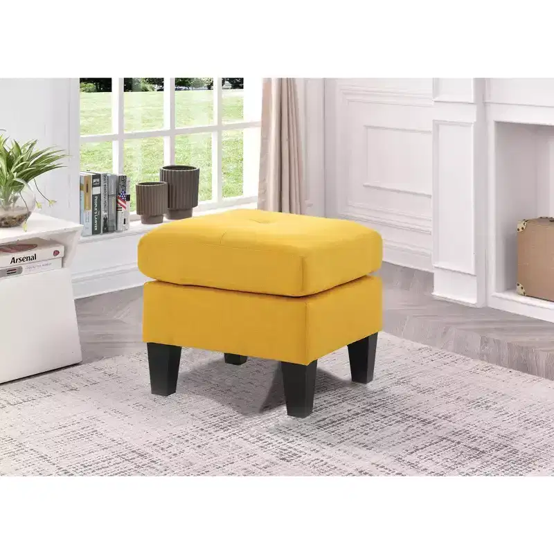 Passion Furniture Newbury Polyester Upholstered Ottoman