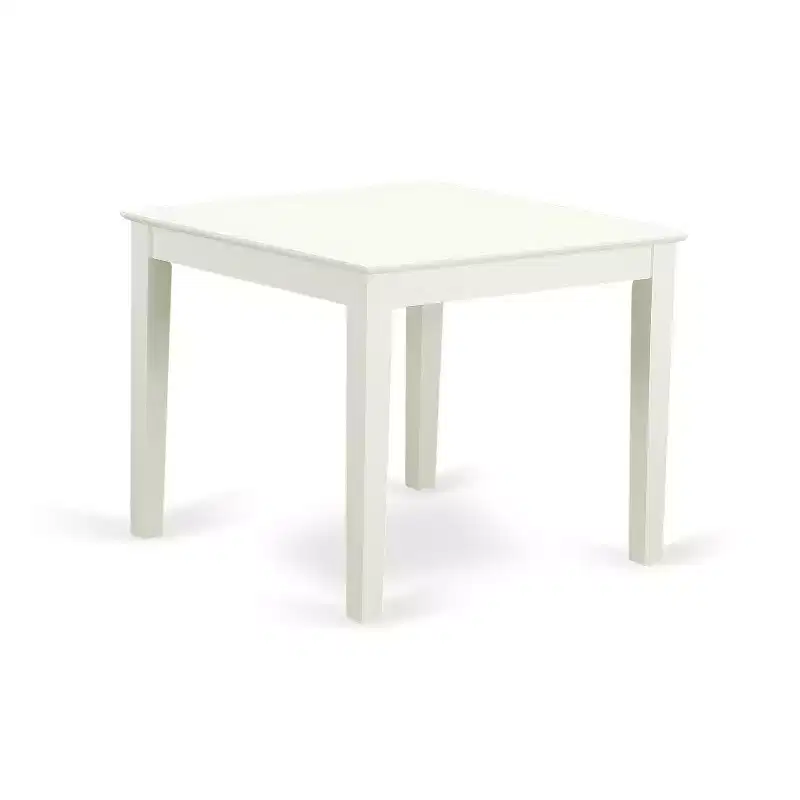 HomeStock Belmont Square Kitchen Table And Wood Kitchen Dining Chairs, Linen White