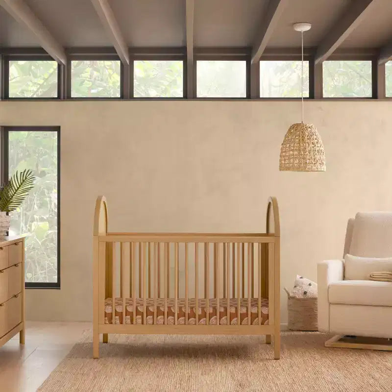 Boho Cane 3-in-1 Convertible Crib with Toddler Bed Conversion Kit
