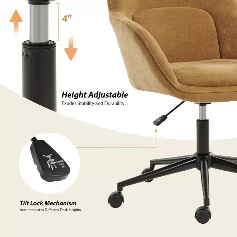 Virginia Office Chair With Curved Backrest|ART OF LIVING DESIGNS