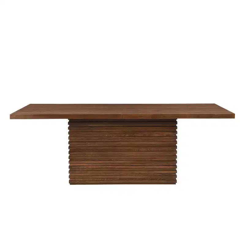 84 Wood Rectangular Dining Table for 6, Pedestal Base