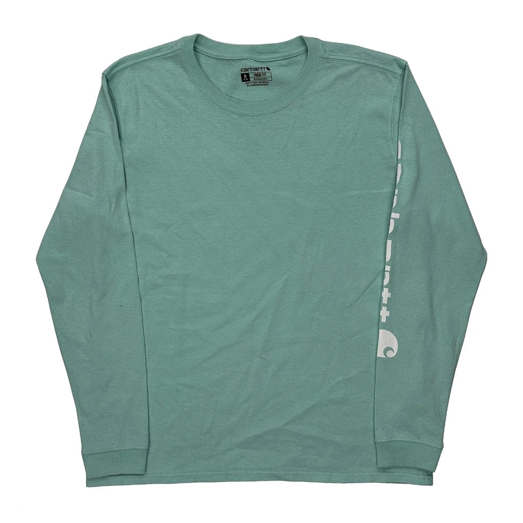 Long Sleeve T-Shirt - Women's Medium Green Cotton