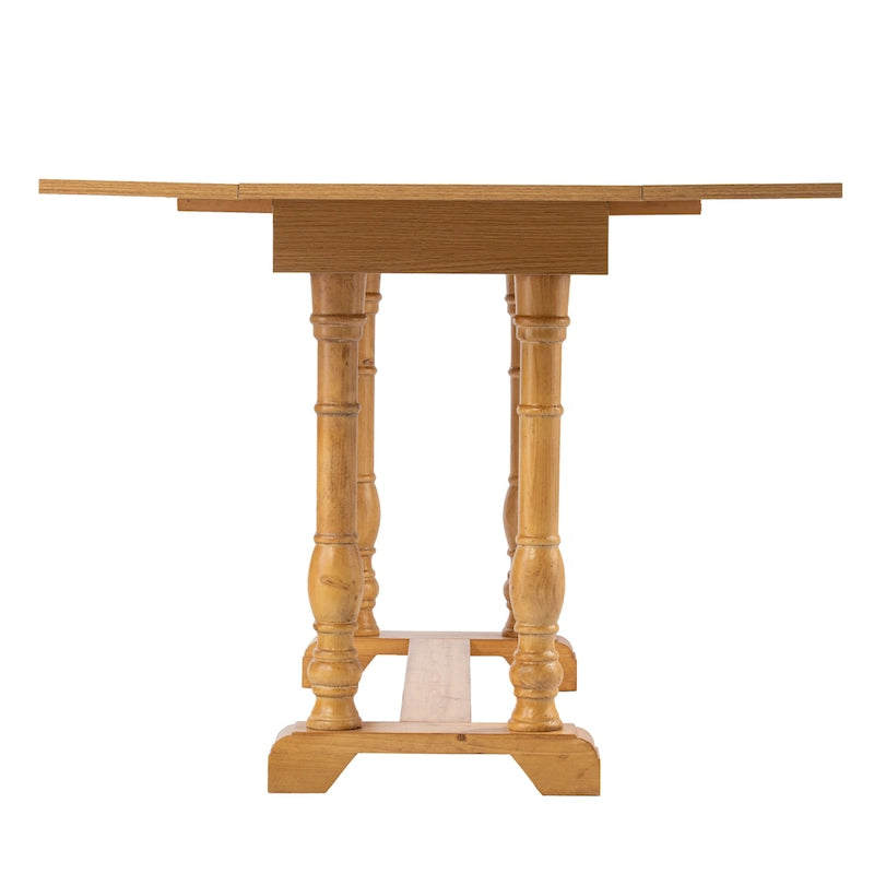 Farmhouse Drop Leaf Trestle Console to Dining Table