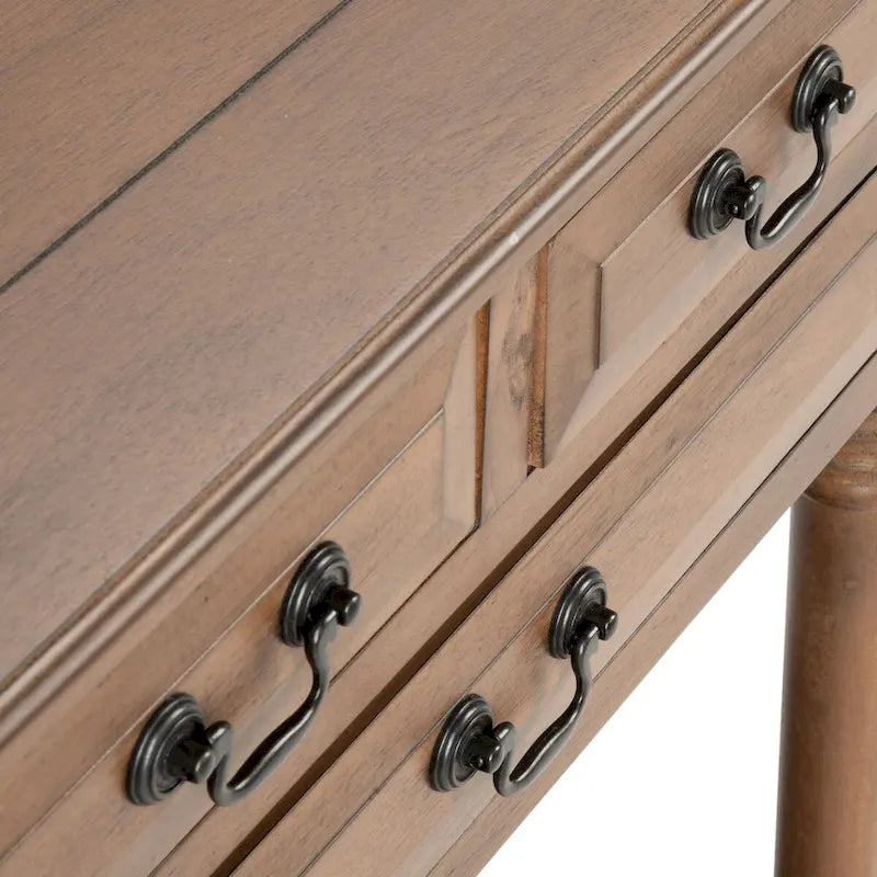 3-Drawer Console Table with Open Bottom Shelf
