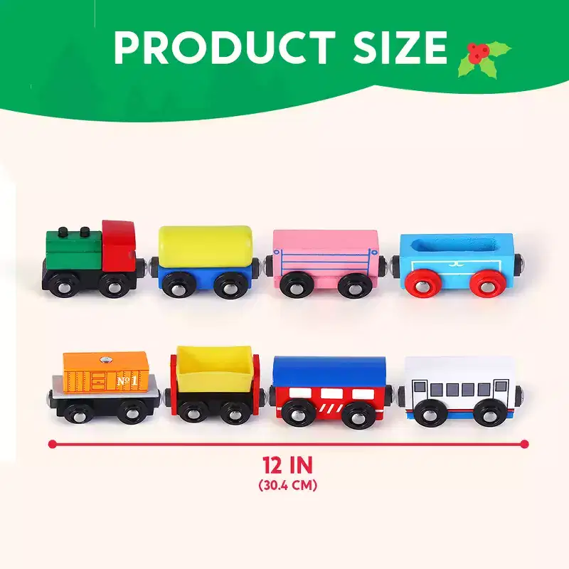 Joyfy 2025 Christmas Advent Calendar  12 Days of Magnetic Wooden Train Cars All Aboard the Holiday Countdown Express!