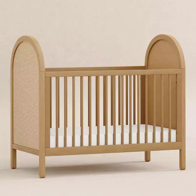 Boho Cane 3-in-1 Convertible Crib with Toddler Bed Conversion Kit