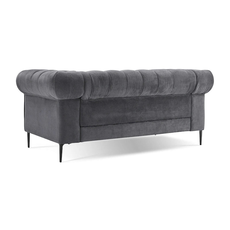 Tufted Velvet Chesterfield Loveseat Sofa