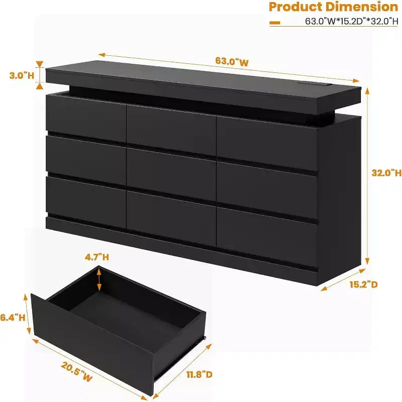 9-Drawer Dresser, 63