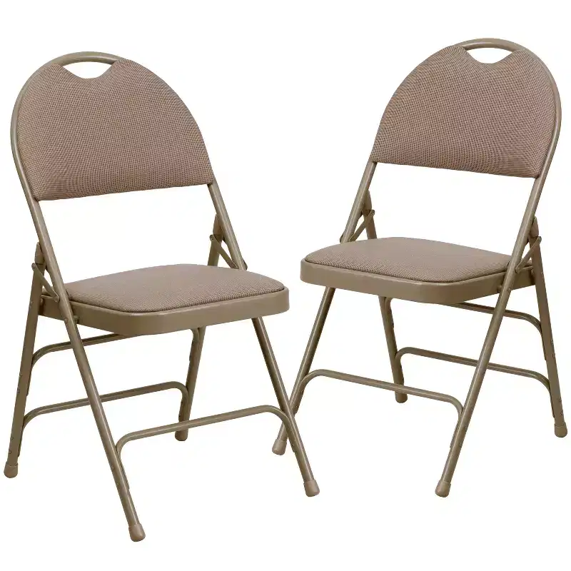 Emma and Oliver 2 Pack Home & Office Easy-Carry Party Events Padded Folding Chair