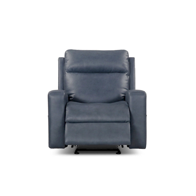 37 in. Top Grain Leather Power Glider Recliner with USB Charging and Adjustable Headrest