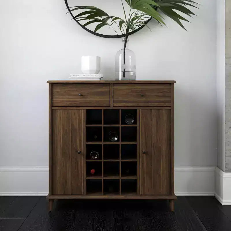RealRooms Wexford Bar Cabinet, Walnut