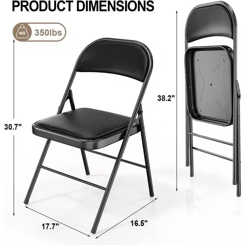 Karl Home 2 Pack Folding Chairs with Padded Seats