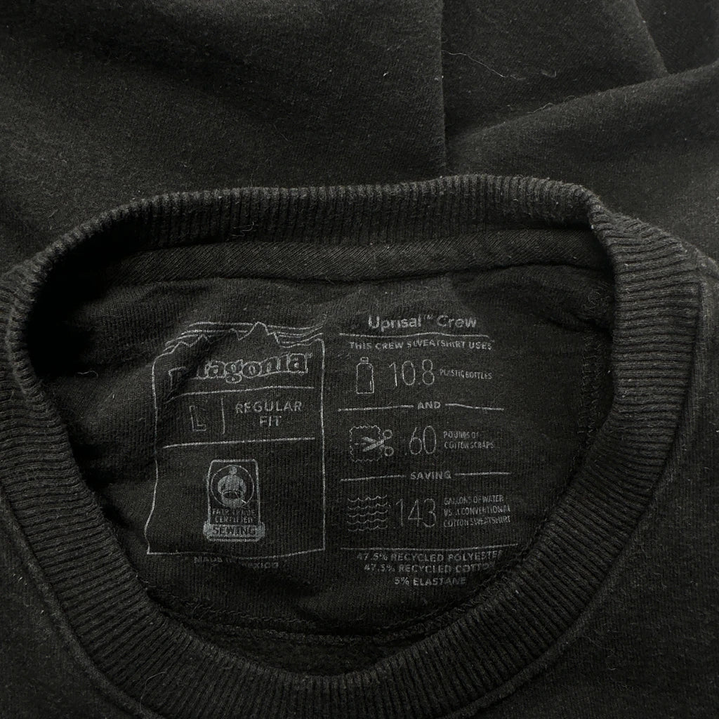 Cropped Sweatshirt - Large Black Polyester Blend