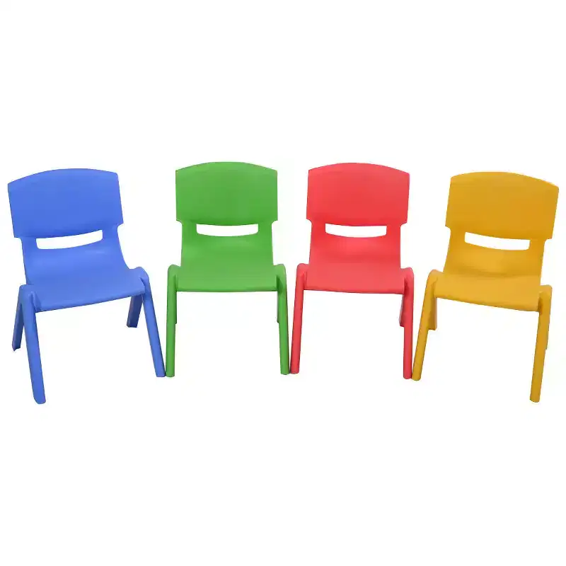 Set of 4 Kids Plastic Chairs, Stackable & Colorful, No Assembly Required