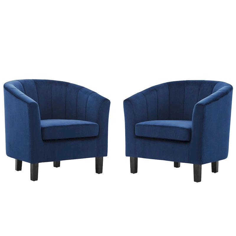 Channel Tufted Velvet Armchair