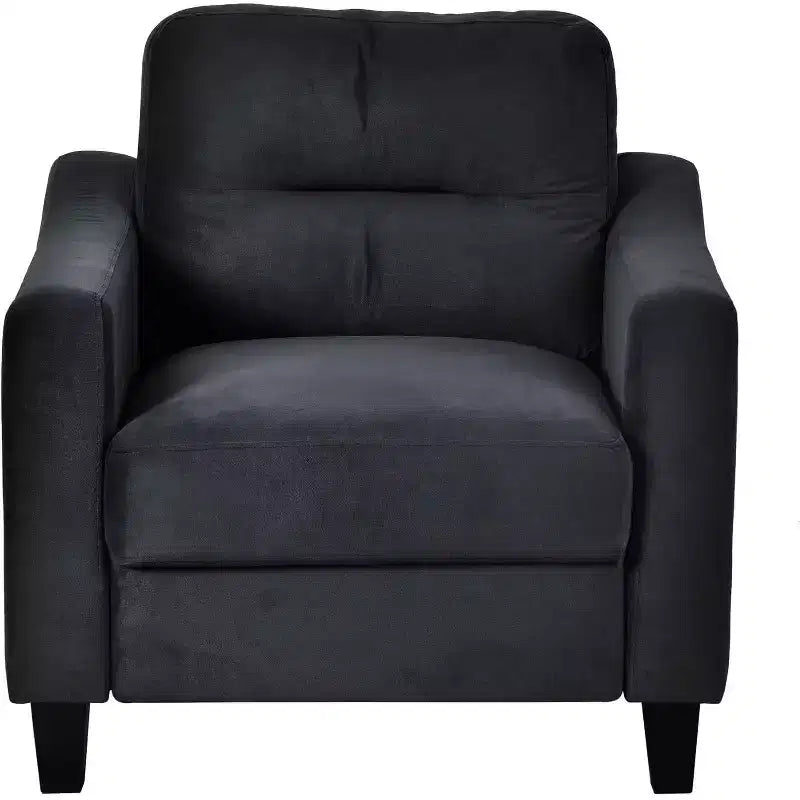 Velvet Upholstered Comfort Chair, Modern Accent Chair Backrest Living Room Chairs, Soft Padded Sofa Chairs for Dining Room, Kitchen
