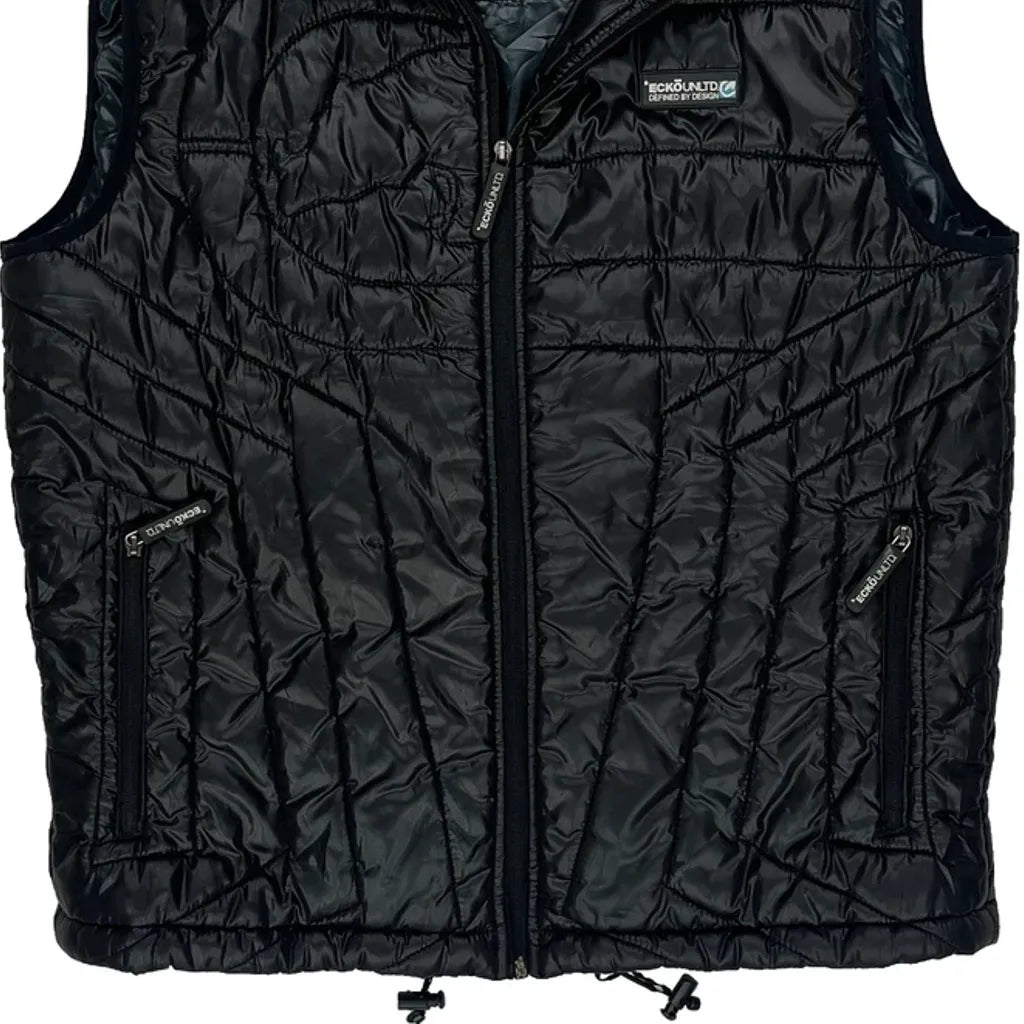 Men's Black Quilted Gilet Medium Regular Fit Sleeveless Vest
