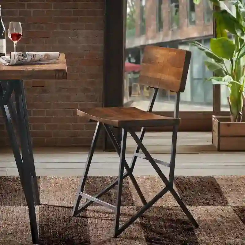 Reclaimed Wood Counter Stool