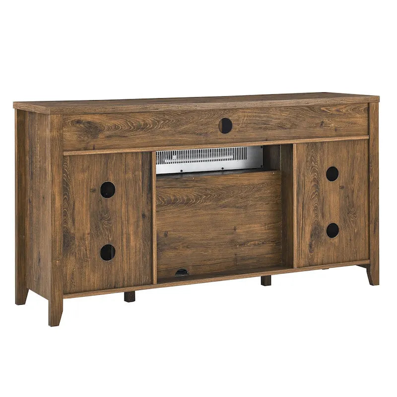 55 inch TV Media Stand with Electric Fireplace KD Inserts Heater