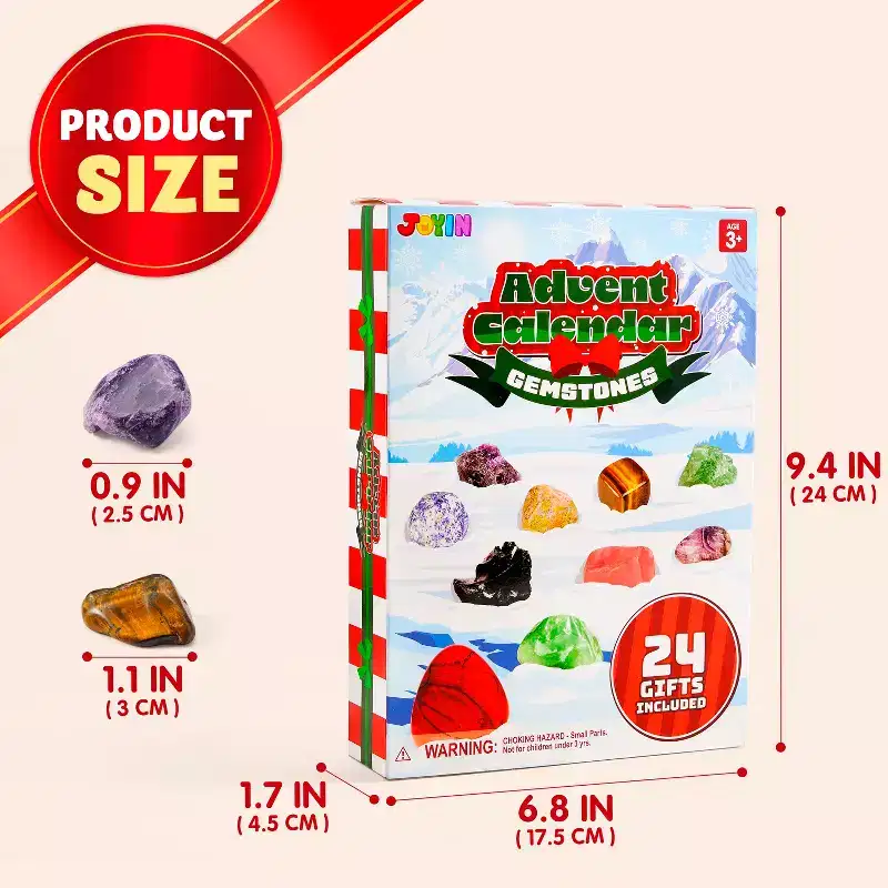 Joyfy 2025 Christmas Advent Calendar Gemstone Collection  24 Days of Geological Wonders!