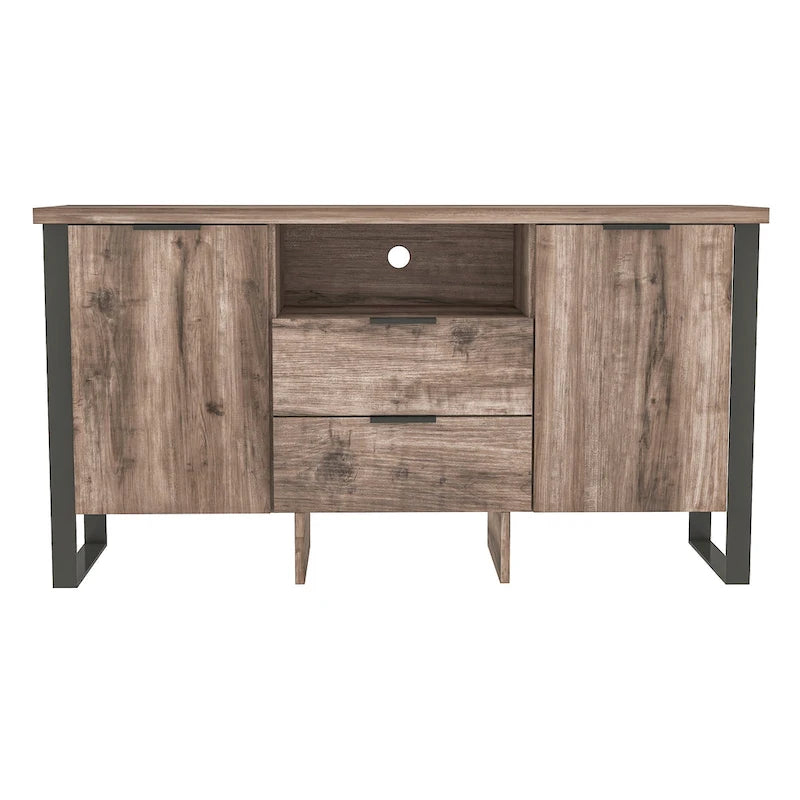 2-Door 2-Drawer Storage Cabinet and TV Stand