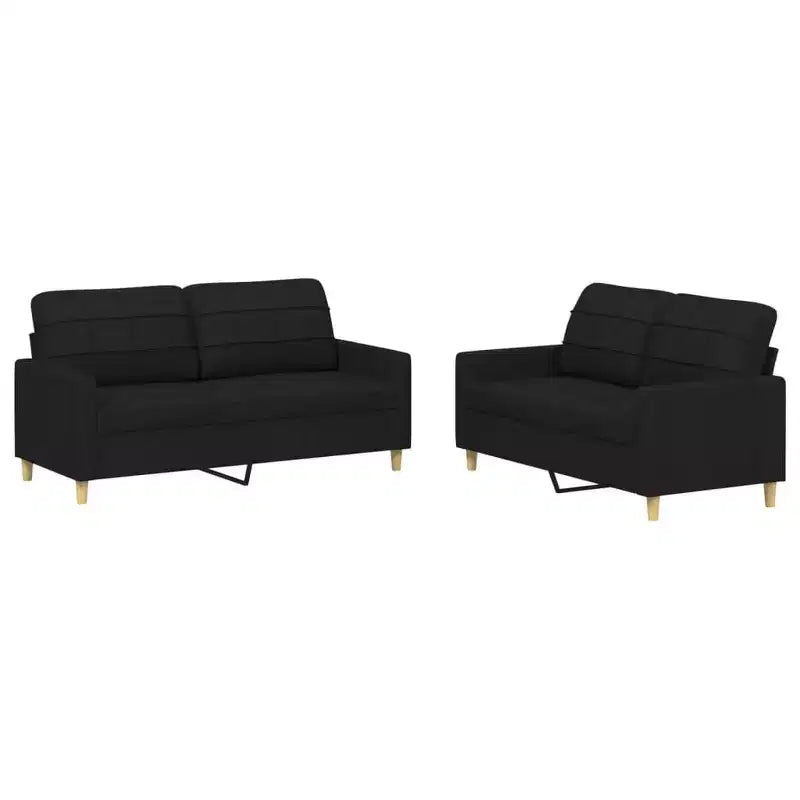 vidaXL 2 Piece Sofa Set with Pillows Dark Gray Fabric