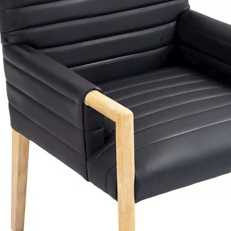 Vegan Leather Dining Arm Chair
