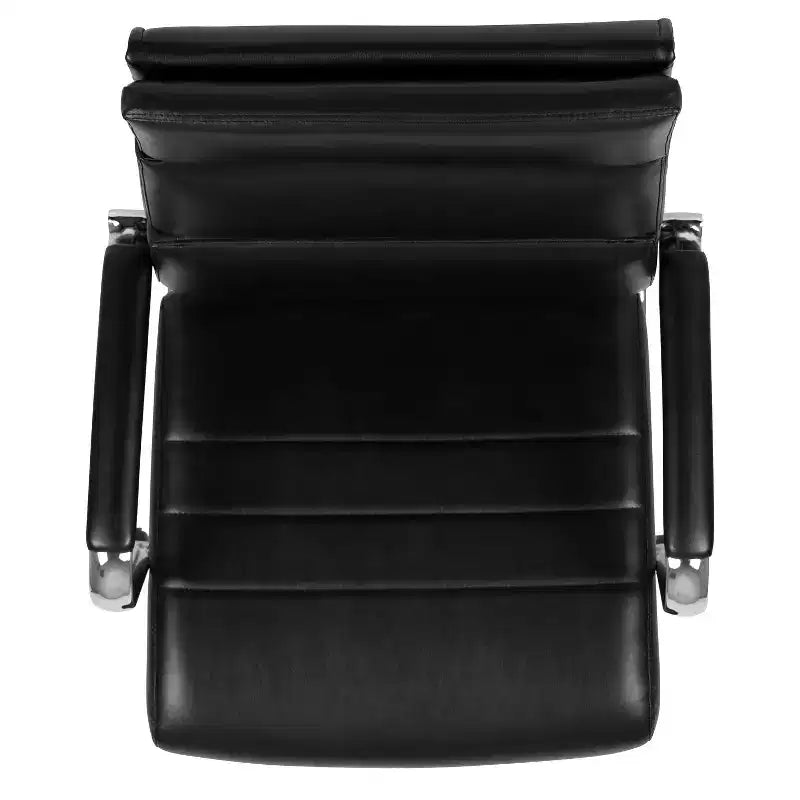 High Panel-Back Ergonomic Executive Office Chair with Padded Metal Arms, 360�� Swivel