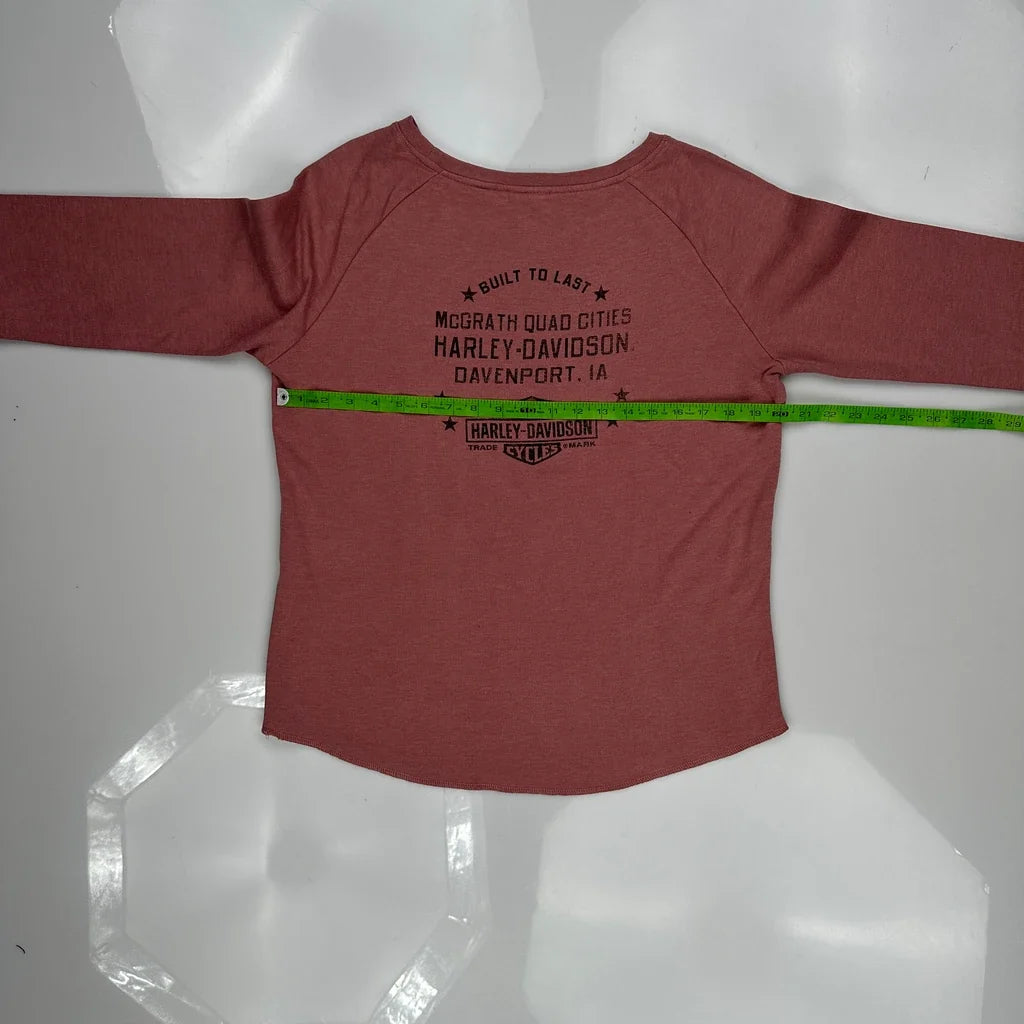 Graphic Long Sleeve T-Shirt Women's Regular Fit Round Neck Red Cotton Blend