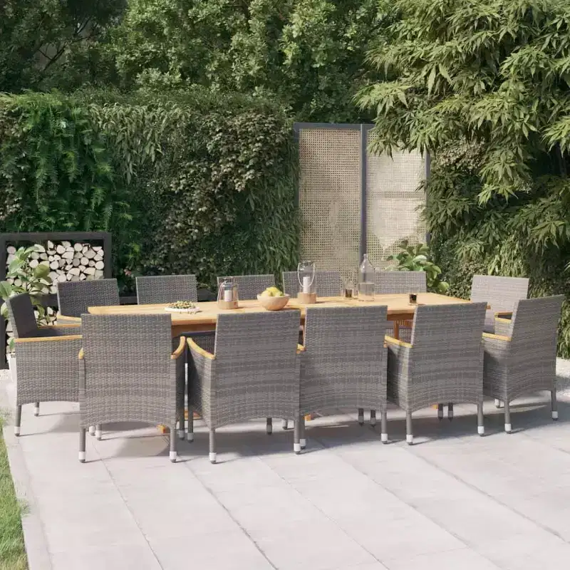 vidaXL Garden Dining Set with Cushions for 10-12 People, Multiple Color Options