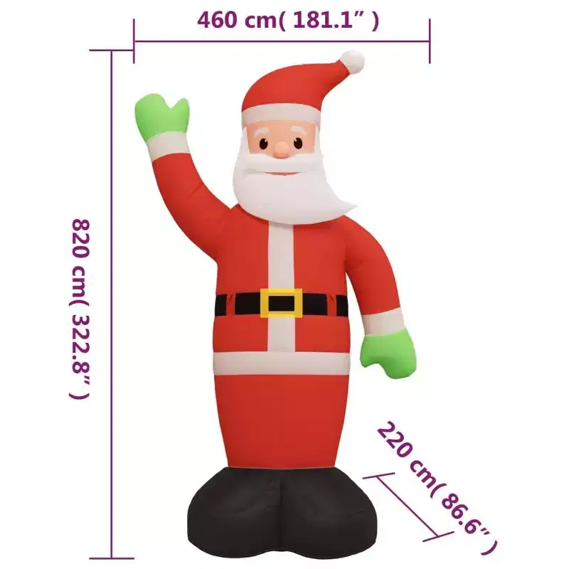 vidaXL Inflatable Santa Claus Multicolour