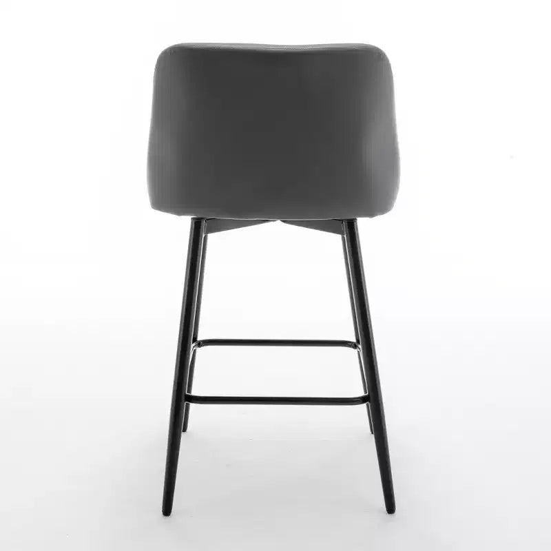 Counter Height Swivel Bar Stool, Linen & Matte Black