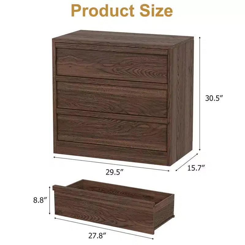 3-Drawer Dresser with Storage