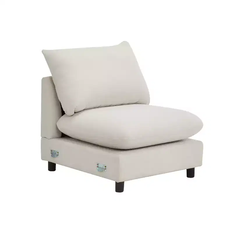Christopher Knight Home Acker 5 Pieces Modern Upholstered Modular Sectional Sofa Set, White
