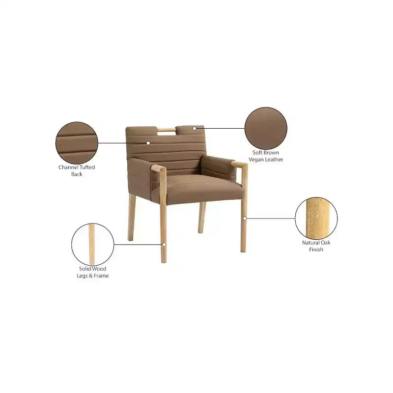 Vegan Leather Dining Arm Chair