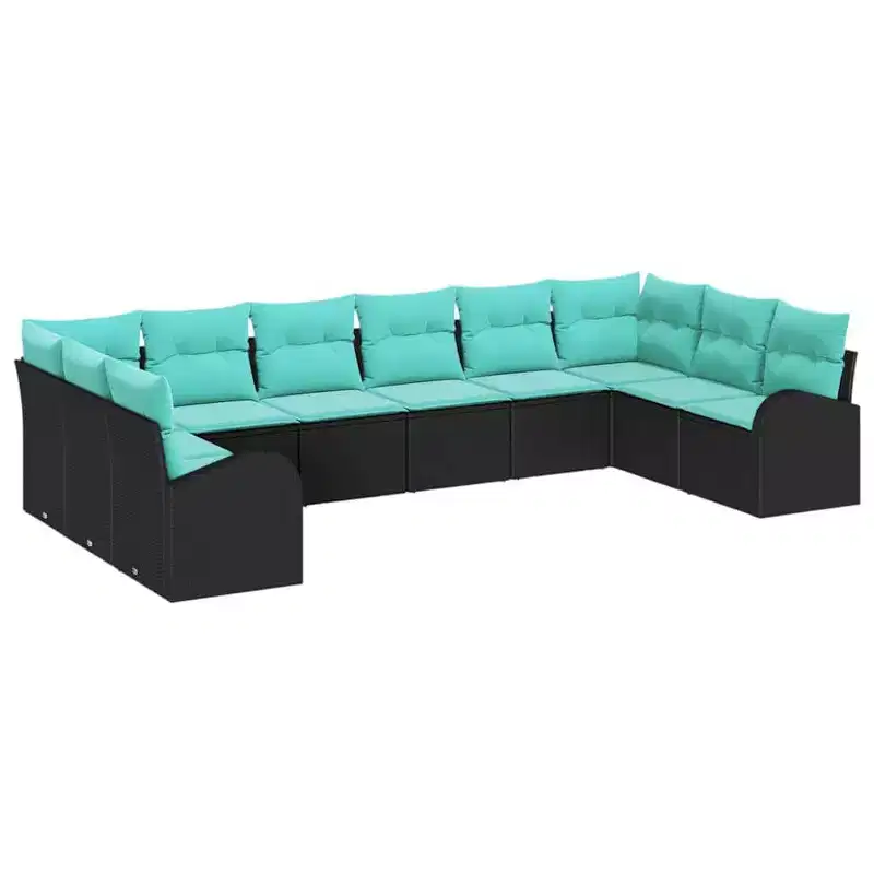 vidaXL Garden Sofa Set 10 pcs Brown Poly rattan