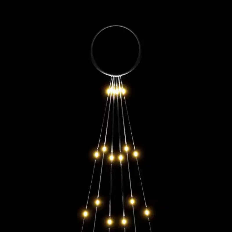 vidaXL Christmas Tree Warm White Copper, PVC Medium Adjustable Armrests - 6 x 2 ft Warm White Straight Shaped LED Lights