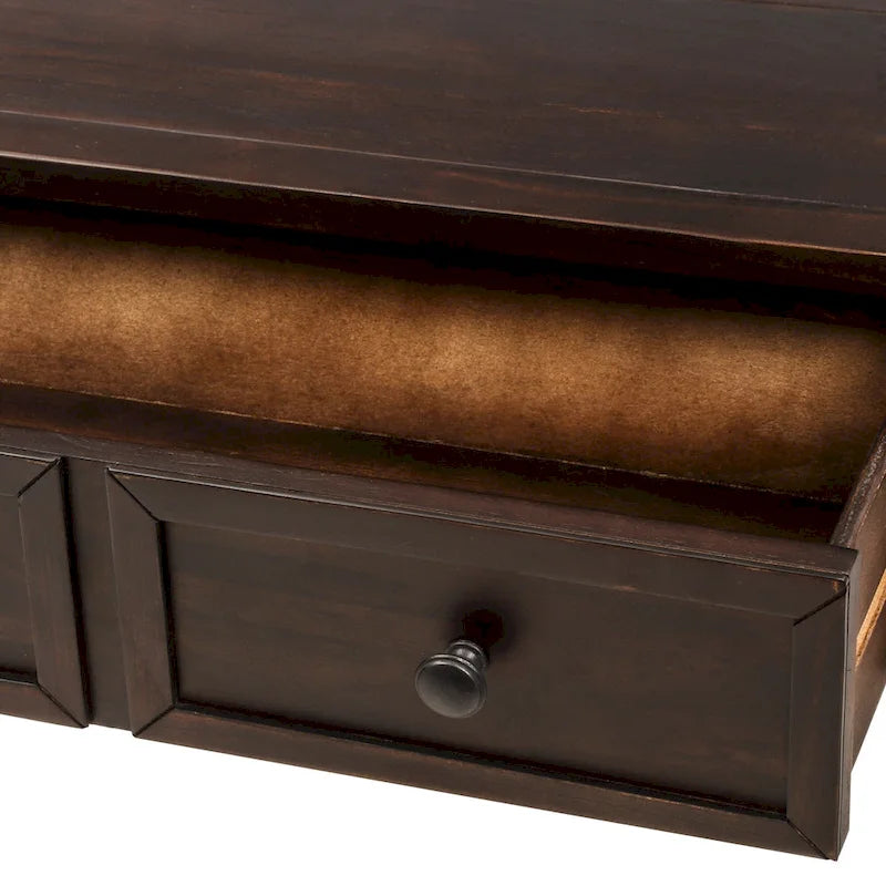 2-Drawer Console Table with Bottom Shelf